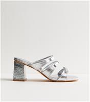 Women's Silver Yosha Mule Sandals Public Desire New Look
