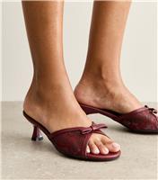 Women's Burgundy Dandelion Mule Heels Public Desire New Look