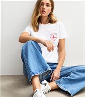 Women's White England Print T-Shirt New Look