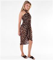 Women's Brown Animal Print Multiwear Beach Sarong Gini London New Look