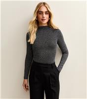 Women's Grey Diamante Embellished Long Sleeve Bodysuit New Look