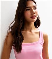 Women's Bright Pink Square Neck Vest New Look