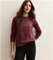 Women's Red Leopard Print Long Sleeve Top New Look