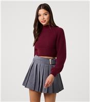 Women's Burgundy High Neck Jumper Pink Vanilla New Look