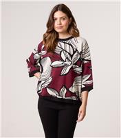 Women's Burgundy Floral Pattern Jumper Blue Vanilla New Look