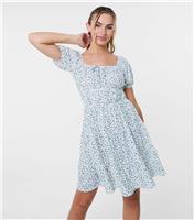 Women's Khaki Puff Sleeve Tiered Mini Dress Pink Vanilla New Look