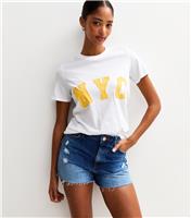 Women's White NYC Slogan T-Shirt New Look