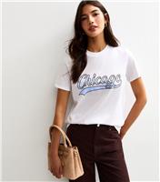 Women's White Chicago Slogan Print T-Shirt New Look