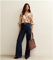 Women's Tall Pink Animal Print Satin Blouse New Look