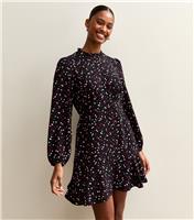 Women's Black Spot Print Mini Dress New Look