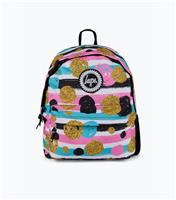 Multicoloured Spots and Stripes Backpack School HYPE New Look