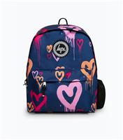 Navy Heart Drips Backpack HYPE New Look