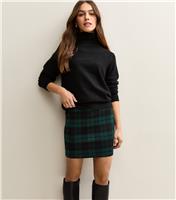 Women's Petite Green Check Tube Mini Skirt New Look