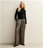 Women's Silver Shimmer Textured Wide Leg Trousers New Look