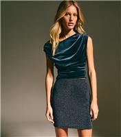 Women's Black Glitter Tube Skirt New Look