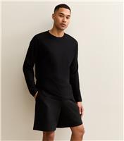 Men's Black Regular Drawstring Shorts New Look