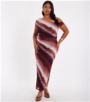 Women's Dark Brown Ombre Print Mesh Dress Quiz New Look