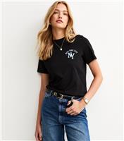 Women's Black NY Print T-Shirt New Look