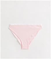 Girls' Light Pink Bow Print Trim Briefs New Look