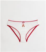 Girls' White Cotton Christmas Teddy Bear Briefs New Look