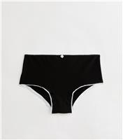 Girls' Black Contrast Trim Short Boxer Briefs New Look