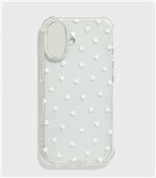 White Heart Print Iphone Case Skinnydip New Look