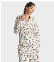 Women's Cream Winnie The Pooh Print Shirt and Trousers Pyjama Set Skinnydip New Look