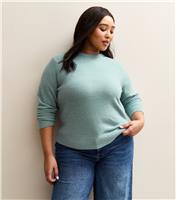 Women's Plus Size Light Blue Crew Neck Jumper Curves New Look