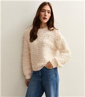 Women's Cream Looped Fringe Jumper New Look