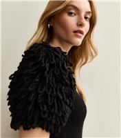 Women's Black Loop Stitch Sleeve Knitted Top New Look