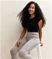 Girls' Dark Grey Diamant Logo Flared Trousers New Look