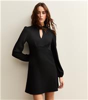 Women's Black Keyhole Mini Dress New Look