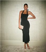Women's Black Halter Neck Midi Dress New Look