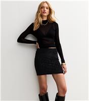 Women's Black Zebra Devoure Mini Skirt New Look