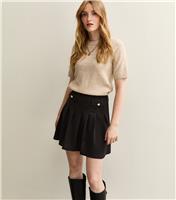 Women's Black Pleated Mini Skirt New Look