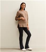 Women's Maternity Black Stretch Jersey Kickflare Leggings New Look