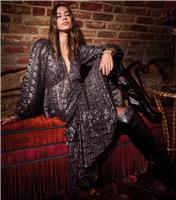 Women's Purple Metallic Jacquard Tiered Maxi Dress New Look