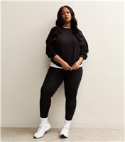 Women's Plus Size Black Contour Leggings Curves New Look