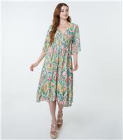 Women's Multicolour Paisley Print Midi Dress Blue Vanilla New Look