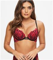 Women's Black Nightfall Padded Plunge Bra Ann Summers New Look