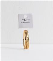 Gold Tone Pack of 4 Skinny Bangles New Look