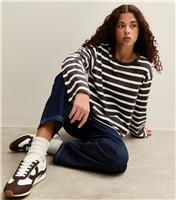 Girls' Brown Cotton Striped Long Sleeve Top New Look