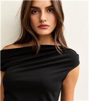 Women's Black Gathered Off The Shoulder Top New Look
