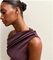 Women's Dark Burgundy Gathered Off The Shoulder Top New Look