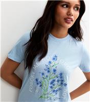 Women's Blue Forget Me Not Flower Print T-Shirt New Look