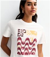 Women's White Rio de Janeiro Print Relaxed T-Shirt New Look