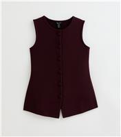 Women's Maternity Burgundy Compact Knit Split Waistcoat New Look