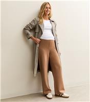 Women's Maternity Camel Soft Touch Wide Leg Trousers New Look
