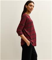 Women's Maternity Red Soft Touch Striped Long Sleeve Top New Look