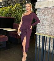 Women's Dark Purple One Shoulder Midi Dress AX Paris New Look